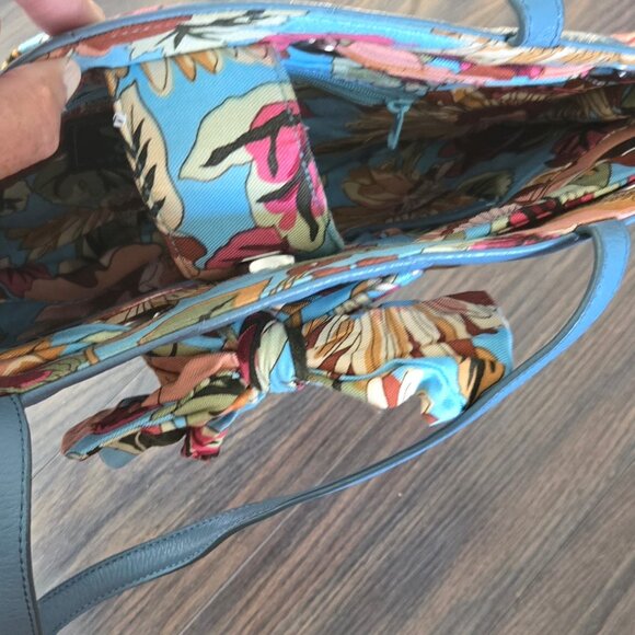 SHARIF STUDIO Genuine Quilted Leather Dusty Blue Handbag NWOT - Picture 9 of 11